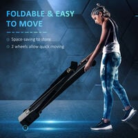 HOMCOM 1.85HP Foldable Electric Treadmill Fitness Safety Lock LED screen-Black