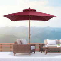 Outsunny 3M Garden Parasol Patio Bamboo Sun Umbrella Sun Shade Outdoor Canopy