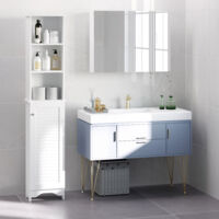 HOMCOM 165cm Freestanding Slimline Bathroom Storage Cabinet w/ 6 ...