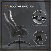Vinsetto High Back Executive Office Chair Gaming Recliner w/ Footrest, Grey