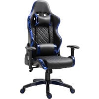 Vinsetto Holographic Stripe Gaming Chair PU Leather High Back 360° Swivel Blue