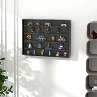 HOMCOM 5-Tier Wall Display Shelf Unit Cabinet w/ Adjustable Shelves Glass Doors