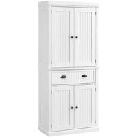 HOMCOM Freestanding Kitchen Storage Cabinet Drawers Cupboards Shelves White
