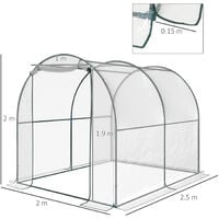 Outsunny Walk-in Transparent Dome PVC Greenhouse Steel Frame 250x200x200 (cm)