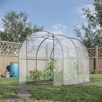 Outsunny Walk-in Transparent Dome PVC Greenhouse Steel Frame 250x200x200 (cm)