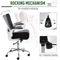 Vinsetto Folding Back Office Chair Compact Lifting Arms Mesh Cushion Mesh Seat