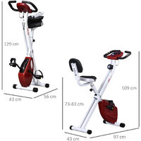 HOMCOM Exercise Bike Fitness Bicycle Indoor trainer Foldable 8-level Magnetic Resistance Adjustable w/LCD Monitor Pulse Sensor