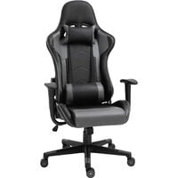 Vinsetto Reclining Gaming Chair 360° Swivel with Pillow and Build-in Lumbar Height Adjustable