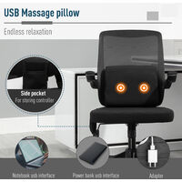 Vinsetto Office Chair Massage Executive Ergonomic USB Power Mesh Cover w/ Wheel