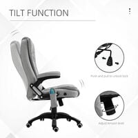 Vinsetto Office Chair w/ Heating Massage Points Relaxing Reclining Grey
