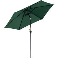 Outsunny Patio Umbrella Parasol Sun Shade Garden Aluminium Green 2.7M