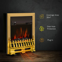 HOMCOM Electric Fireplace 1 & 2KW LED Fire Flame Living Room