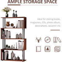 HOMCOM 5 Shelf Storage Bookcase Wooden CD Book Case Unit Storage Shelves
