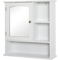 kleankin Wall Mounted Bathroom Mirror Glass Storage Cabinet Cupboard with Shelf