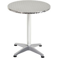 HOMCOM Aluminum Bistro Bar Table Round Tabletop Dining Wine Pub Stainless Steel 2 Height Settings 70cm/110cm