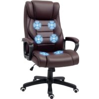 Vinsetto High Back 6 Points Vibration Massage Executive Office Chair Brown
