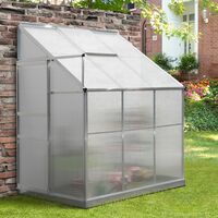 Outsunny 4X6FT On-Wall Side Walk-In Greenhouse Aluminium Polycarbonate Panels