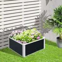 Outsunny Garden Raised Bed Planter Grow Containers for Outdoor Patio Plant Flower Vegetable Pot PP 60 x 60 x 30 cm