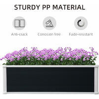 Outsunny 30x100cm Outdoor Garden Planter Bed Container Plant Flower Vegetable