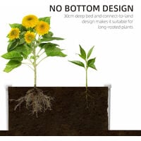 Outsunny 30x100cm Outdoor Garden Planter Bed Container Plant Flower Vegetable
