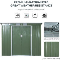 Outsunny 7 x 4ft Metal Garden Storage Shed w/Foundation Double Door & Window