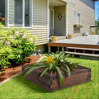 Outsunny Wooden Raised Garden Bed Planter Grow Containers Outdoor Patio