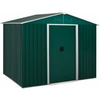 Outsunny 8 x 6ft Garden Storage Shed with Double Sliding Door Outdoor Green