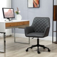 Vinsetto Argyle Office Chair Leather-Feel Fabric Home Study Leisure with Wheels