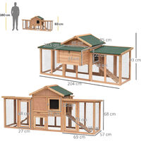 Pawhut Deluxe Wood Chicken Poultry Coop Hens House Nesting Boxes Run