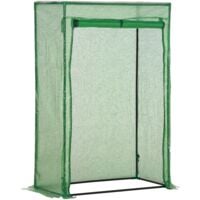 Outsunny 3.2x1.6FT Greenhouse Steel Frame PE Cover w/ Roll-up Door Compact Growing