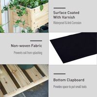 Outsunny Wooden Raised Garden Bed Plant Stand Box with Clapboard 100 x 40 x 84cm