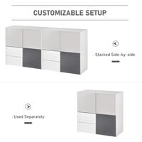 HOMCOM Modern Floor Standing Cabinet Storage Cupboard Cube with Drawers