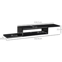 HOMCOM Wall Mounted Media Console, Floating TV Stand Component Shelf, Black