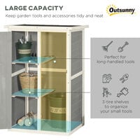 Outsunny Fir Wood Garden Shed Outdoor Tool Storage w/ 2 Shelves Grey