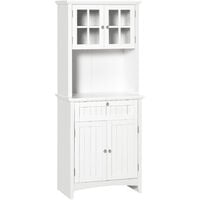 HOMCOM Kitchen Storage Cabinet w/ Microwave Space Drawer Home Furniture White