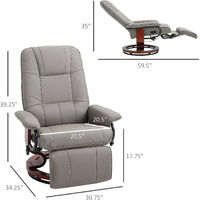 HOMCOM Ergonomic Office Recliner Sofa Chair PU Leather Plush Armchair Lounger