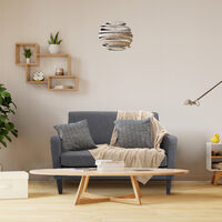 HOMCOM Linen Modern-Curved 2-Seat Sofa Loveseat w/ Thick Cushion Wood Legs Grey