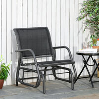 Outsunny Outdoor Gliding Swing Chair Garden Seat w/ Mesh Seat Curved Back Steel