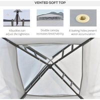 Outsunny 3 x 3 m Gazebo Garden Outdoor 2-Tier Roof Marquee Party Tent Grey