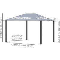Outsunny 4 x 3(m) Outdoor Gazebo Canopy Pavilion w/ Curtains Netting Sidewalls