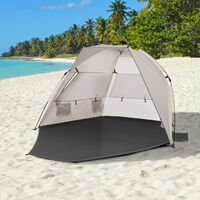 Outsunny 1-2 Man Pop-Up Beach Tent Sun Shade Shelter UV 20+ Protection Floor