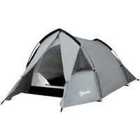 Outsunny 2 Man Camping Tent w/ Porch Mesh Windows Vents Hiking Festivals