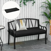 Outsunny 120cm 2-Seater Bench Padded Cushion Seat Pad Outdoor Patio Black