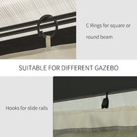 Outsunny 3 x 3(m) Universal Gazebo Replacement Sidewall Set w/ 4 Panels, Beige
