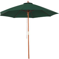 Outsunny 2.5m Wooden Garden Parasol Outdoor Umbrella Canopy w/ Vent Green