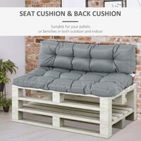 Outsunny 2Pcs Tufted Pallet Cushions Seat Pad Back Cushion Indoor Outdoor