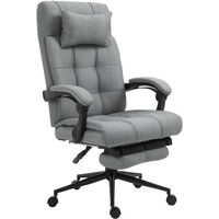 Vinsetto Ergonomic Office Chair Adjustable Height w/Wheels Footrest Light Grey
