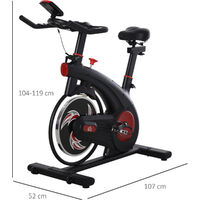 HOMCOM Indoor Adjustable Resistance Exercise Bike Cycling w/ LCD Tracker Display