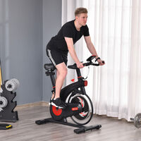 HOMCOM Indoor Adjustable Resistance Exercise Bike Cycling w/ LCD Tracker Display
