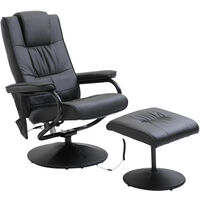 HOMCOM 10 Point PU Leather Electric Massage Recliner & Foot Stool Massager